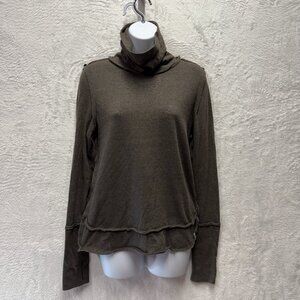 We The Free Pullover Womens Medium Gray Exposed Seam Thumbhole Grunge Lagenlook